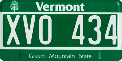VT license plate XVO434
