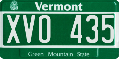 VT license plate XVO435