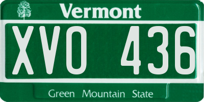 VT license plate XVO436