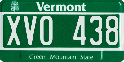 VT license plate XVO438