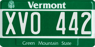 VT license plate XVO442
