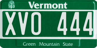 VT license plate XVO444