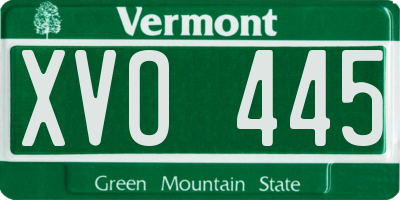 VT license plate XVO445