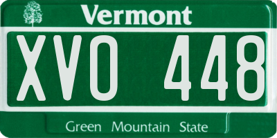 VT license plate XVO448