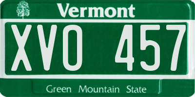 VT license plate XVO457