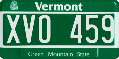VT license plate XVO459