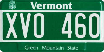 VT license plate XVO460