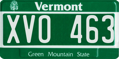 VT license plate XVO463