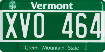 VT license plate XVO464