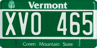 VT license plate XVO465