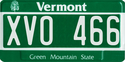 VT license plate XVO466