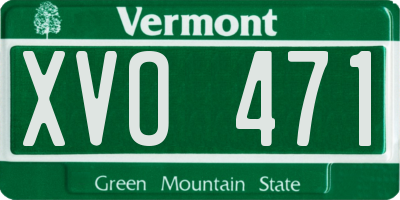 VT license plate XVO471
