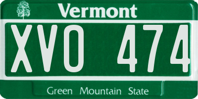 VT license plate XVO474