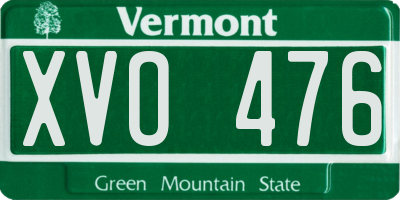 VT license plate XVO476