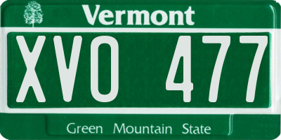 VT license plate XVO477