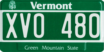 VT license plate XVO480