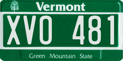 VT license plate XVO481