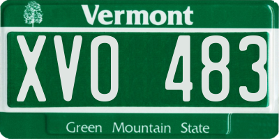 VT license plate XVO483