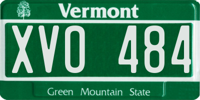 VT license plate XVO484