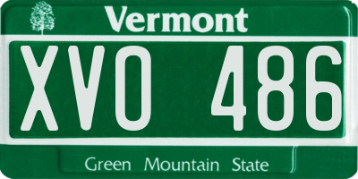 VT license plate XVO486