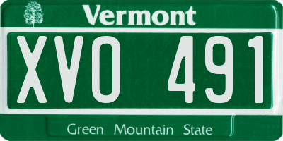 VT license plate XVO491