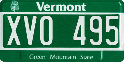 VT license plate XVO495