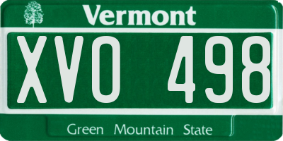 VT license plate XVO498