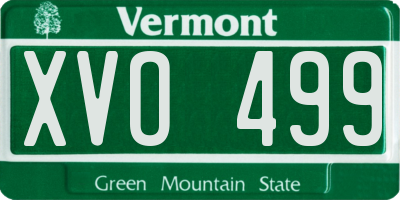 VT license plate XVO499