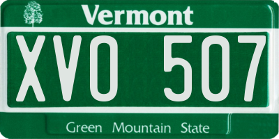 VT license plate XVO507