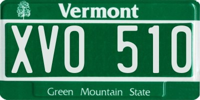 VT license plate XVO510