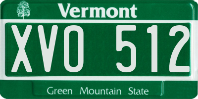 VT license plate XVO512