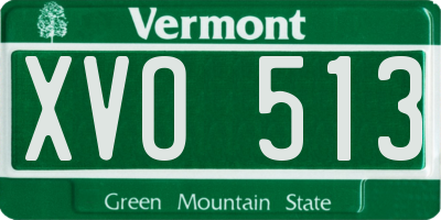 VT license plate XVO513