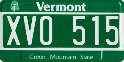 VT license plate XVO515