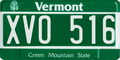 VT license plate XVO516