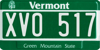 VT license plate XVO517