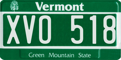 VT license plate XVO518