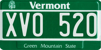 VT license plate XVO520