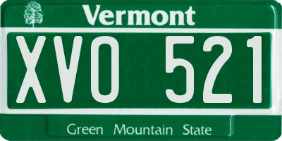 VT license plate XVO521
