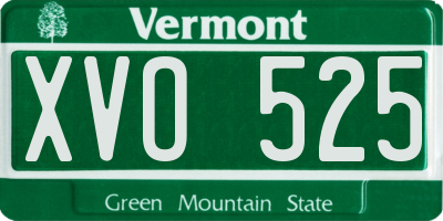 VT license plate XVO525