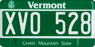 VT license plate XVO528