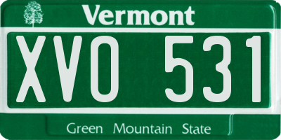 VT license plate XVO531