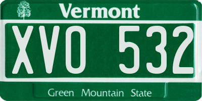 VT license plate XVO532