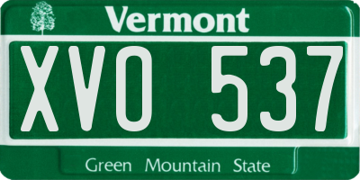 VT license plate XVO537