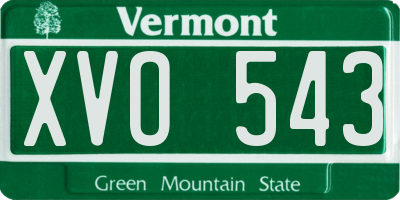 VT license plate XVO543