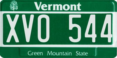 VT license plate XVO544