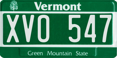 VT license plate XVO547