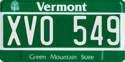 VT license plate XVO549