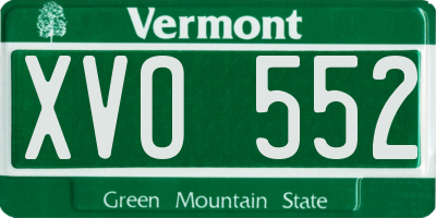 VT license plate XVO552