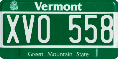 VT license plate XVO558