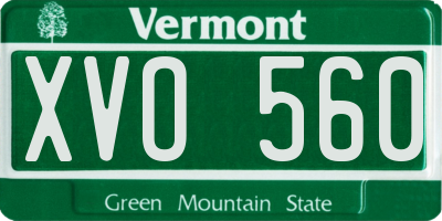 VT license plate XVO560